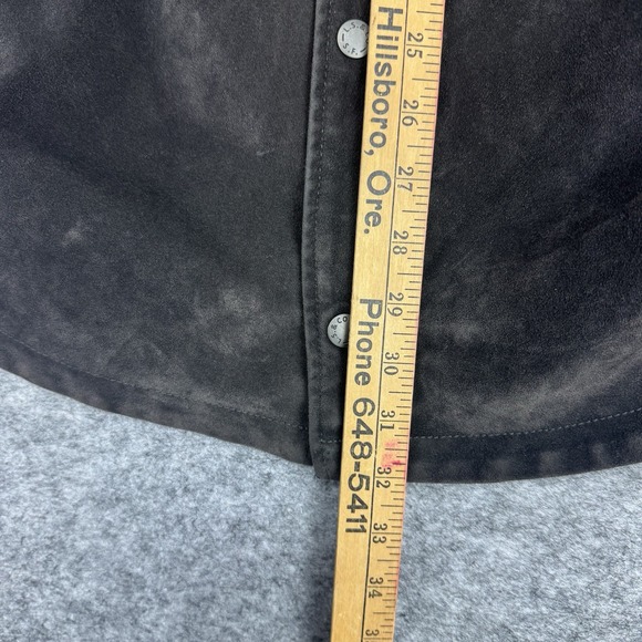 Levis Faux Suede Full Zip‎ Jacket Mens XL Charcoal Gray Snap Pockets - Picture 8 of 8